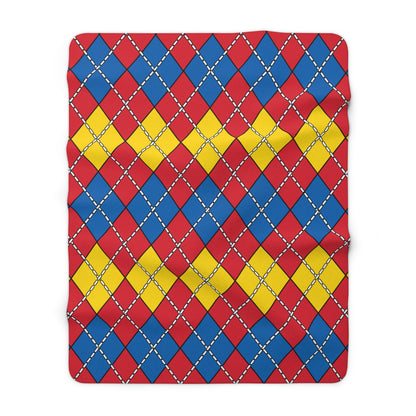 Mongolia Retro Argyle Blanket Throw