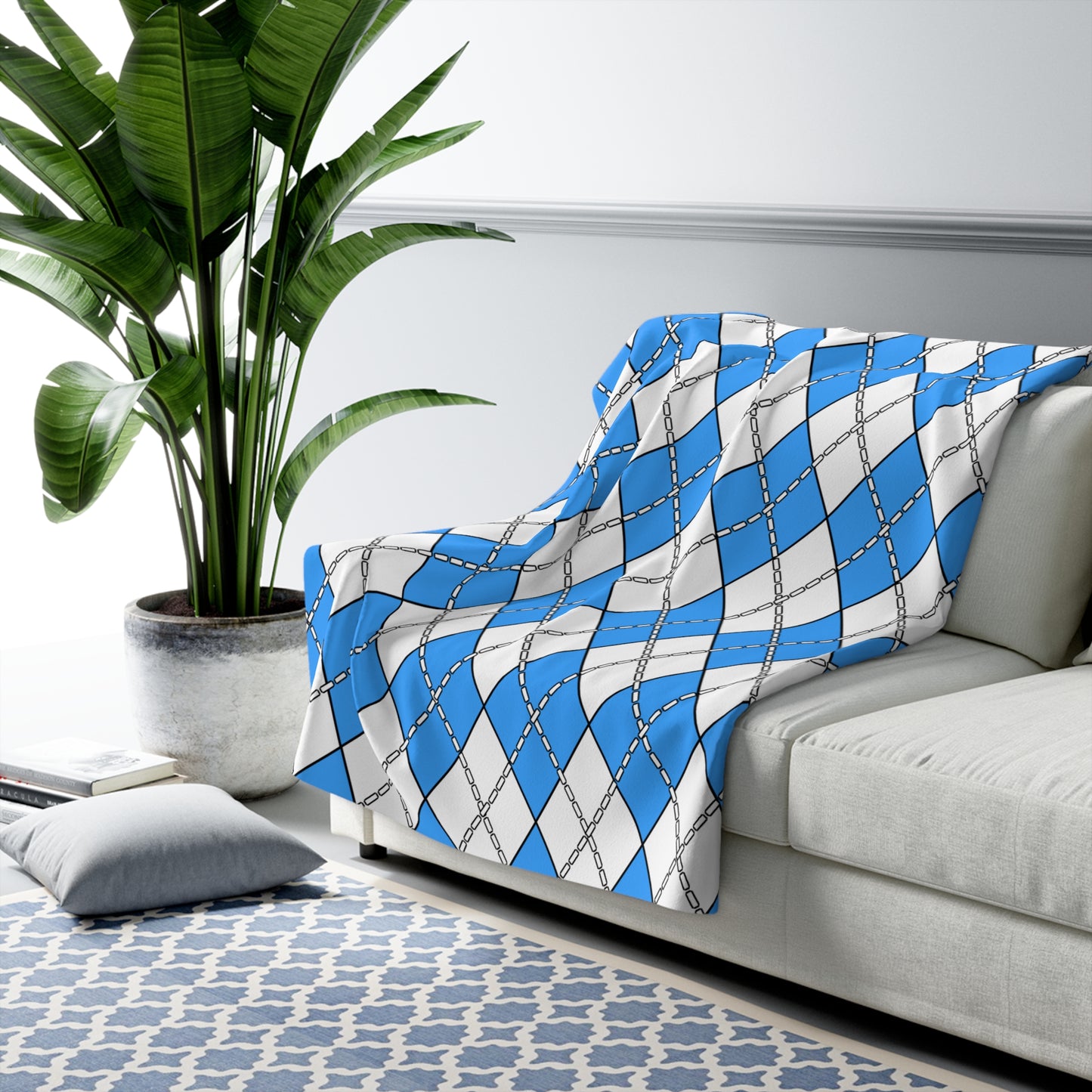 Somalia Retro Argyle Blanket Throw