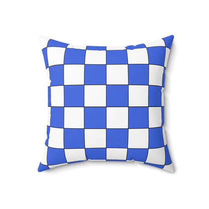 Royal Blue, White Retro Check Cushion Pillow