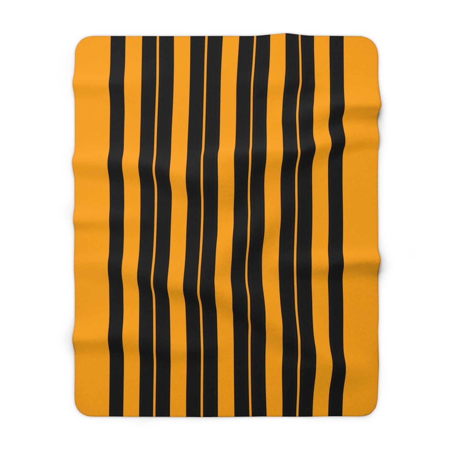 Orange, Black Retro Stripes Blanket Throw