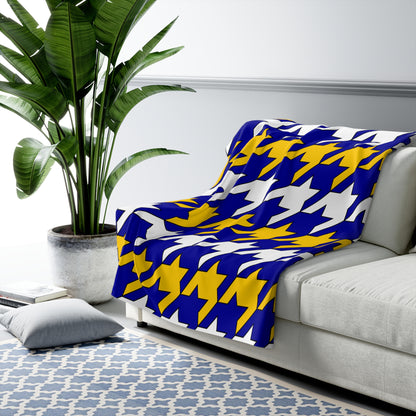 Bosnia And Herzegovina Retro Houndstooth Blanket Throw