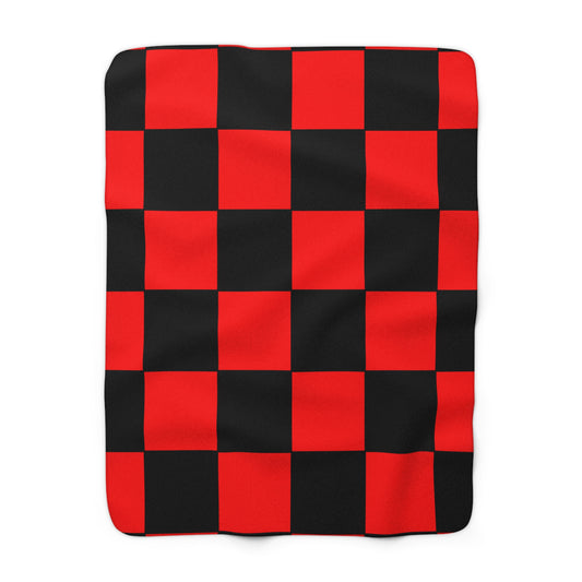 Red, Black Retro Check Blanket Throw