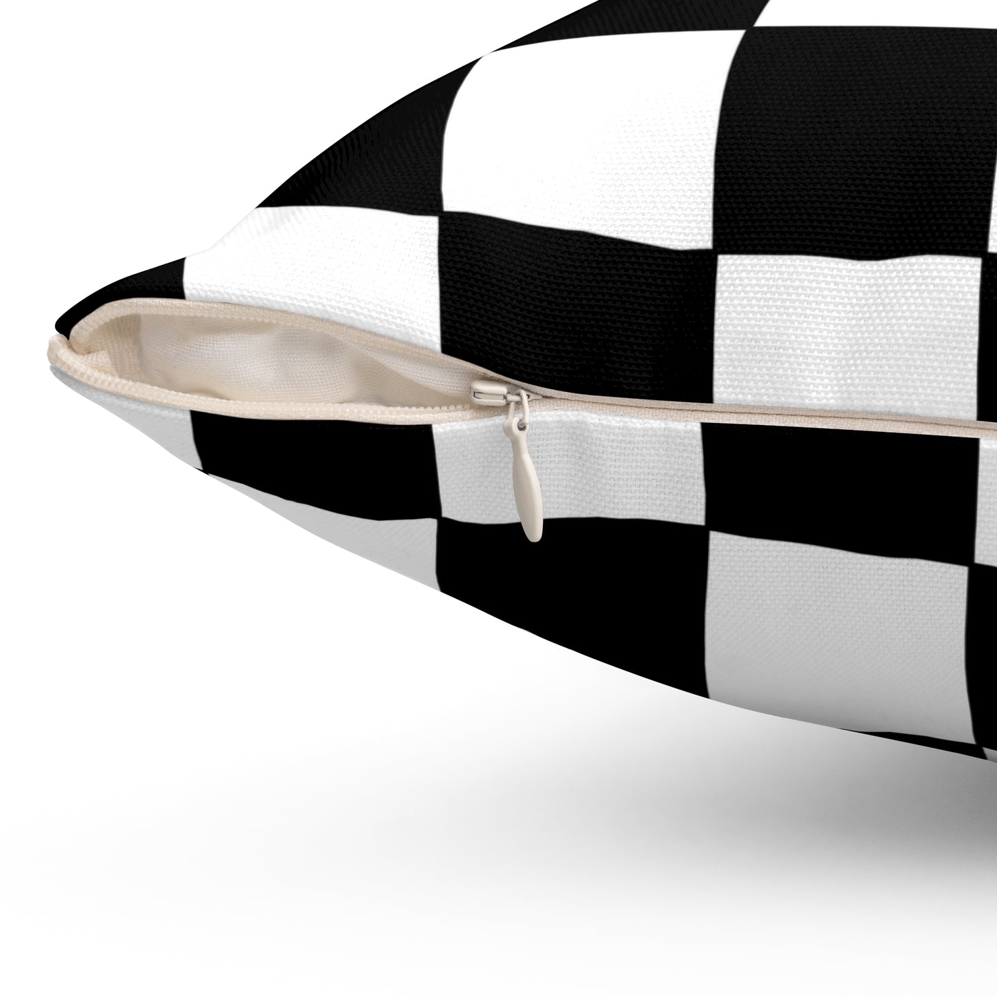 Black, White Retro Check Cushion Pillow
