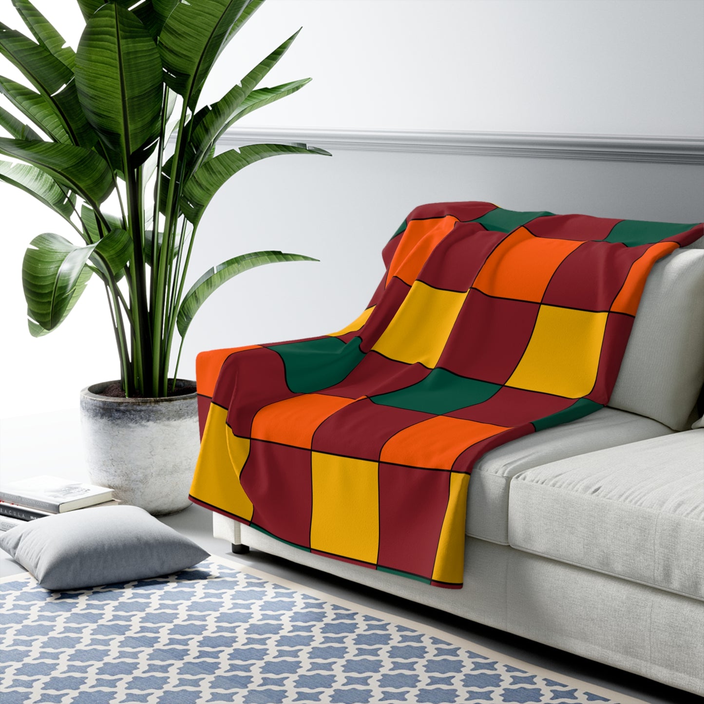 Sri Lanka Retro Check Blanket Throw