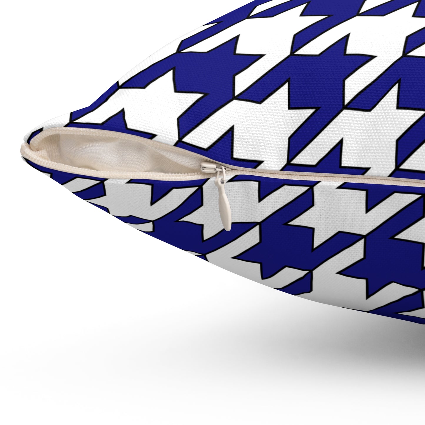 Navy Blue, White Retro Houndstooth Cushion Pillow