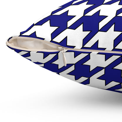 Navy Blue, White Retro Houndstooth Cushion Pillow