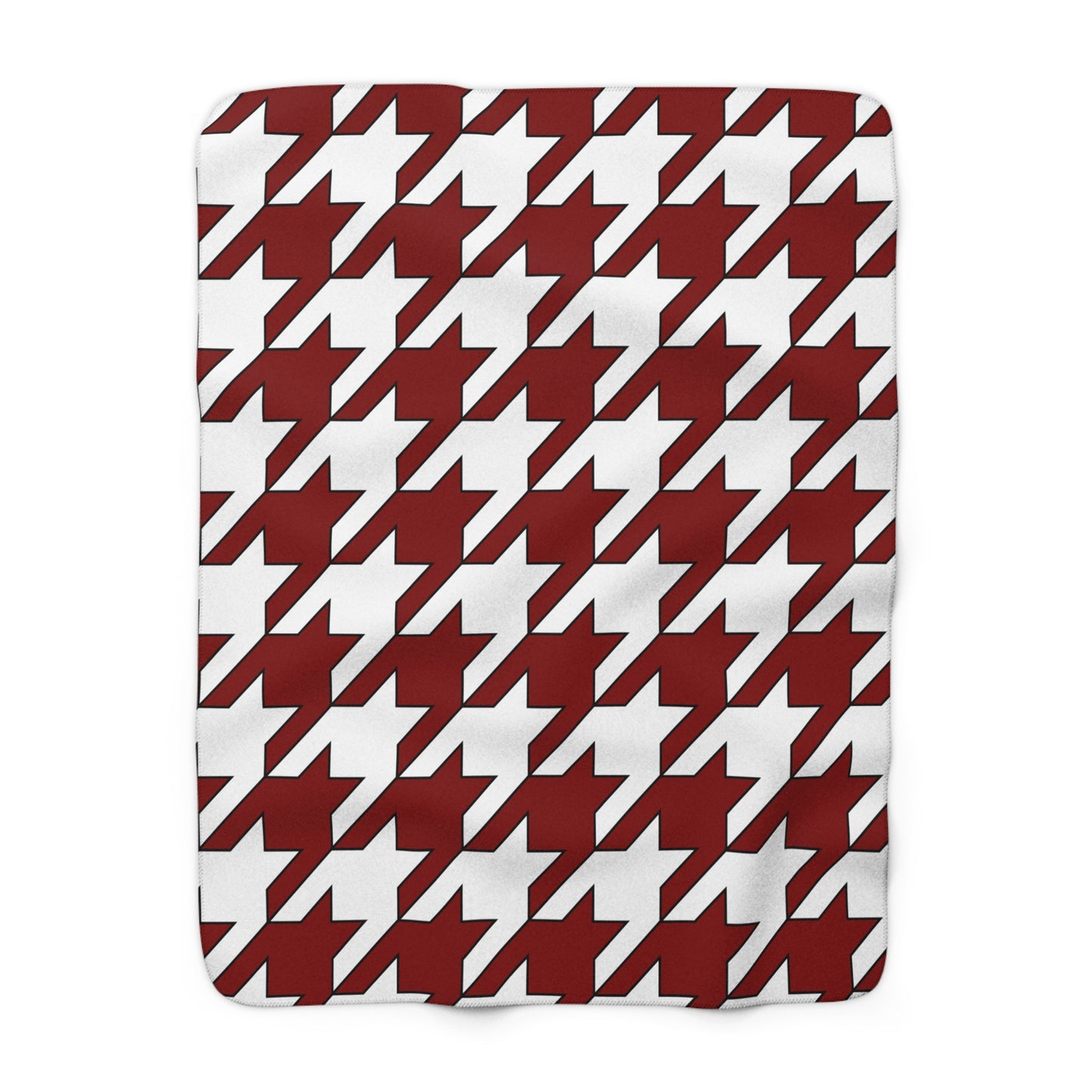 Maroon, White Retro Houndstooth Blanket Throw