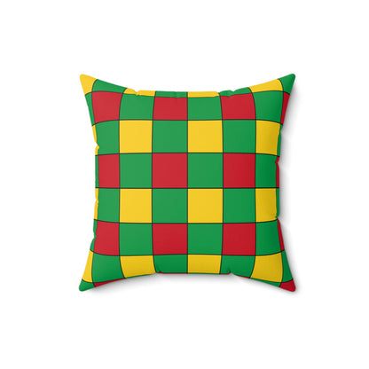 Guinea Bissau Retro Check Cushion Pillow