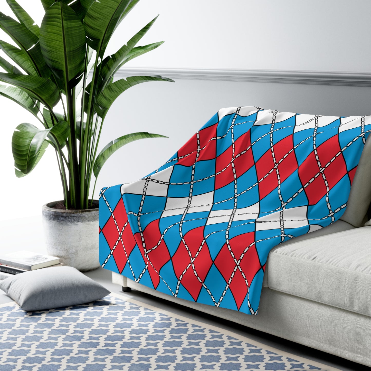 Luxembourg Retro Argyle Blanket Throw
