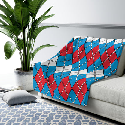 Luxembourg Retro Argyle Blanket Throw
