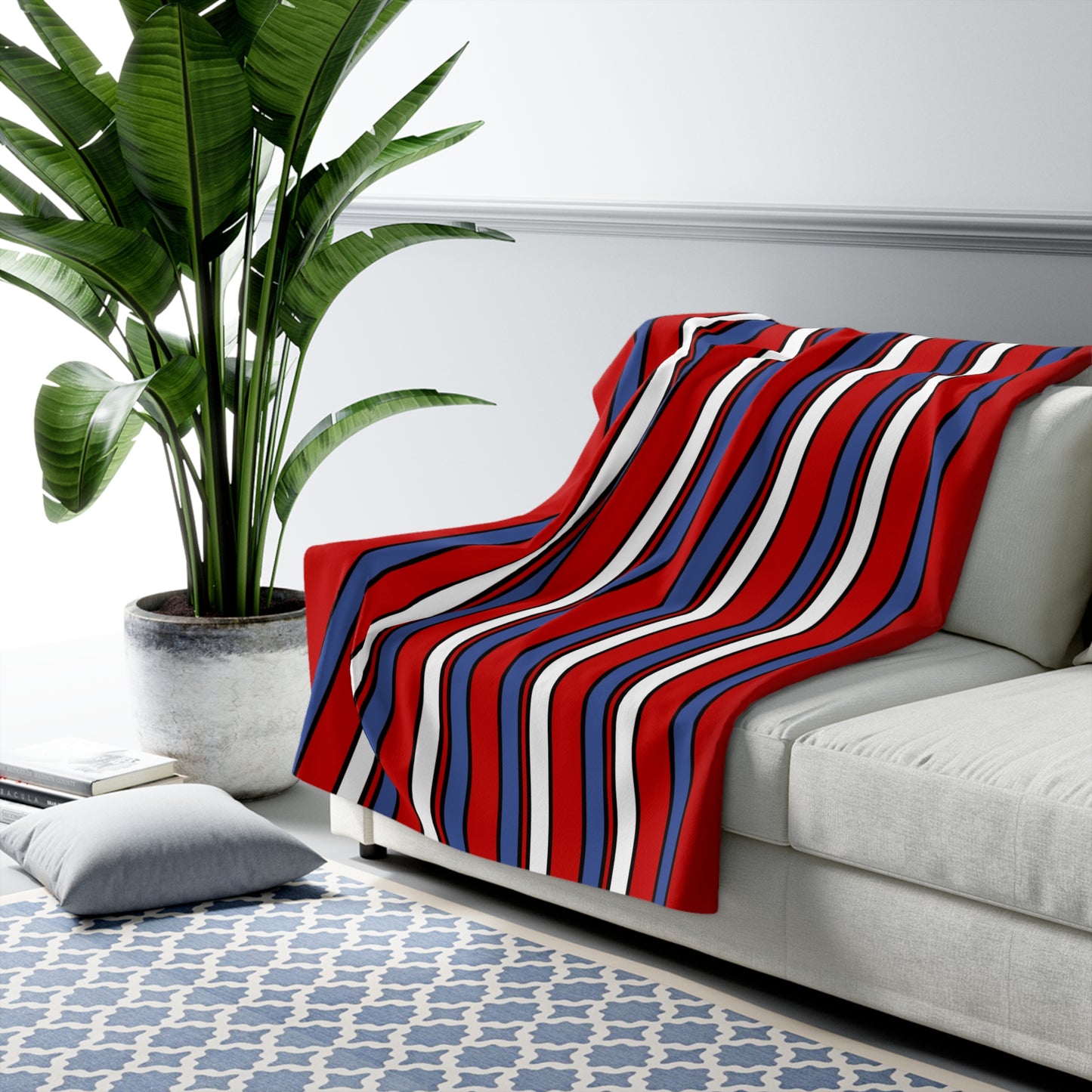 Democratic Peoples Republic Of Korea Retro Stripes Blanket Throw