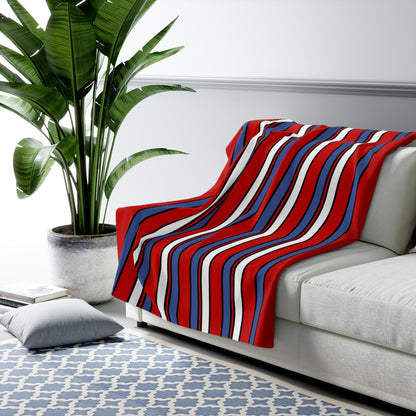 Democratic Peoples Republic Of Korea Retro Stripes Blanket Throw