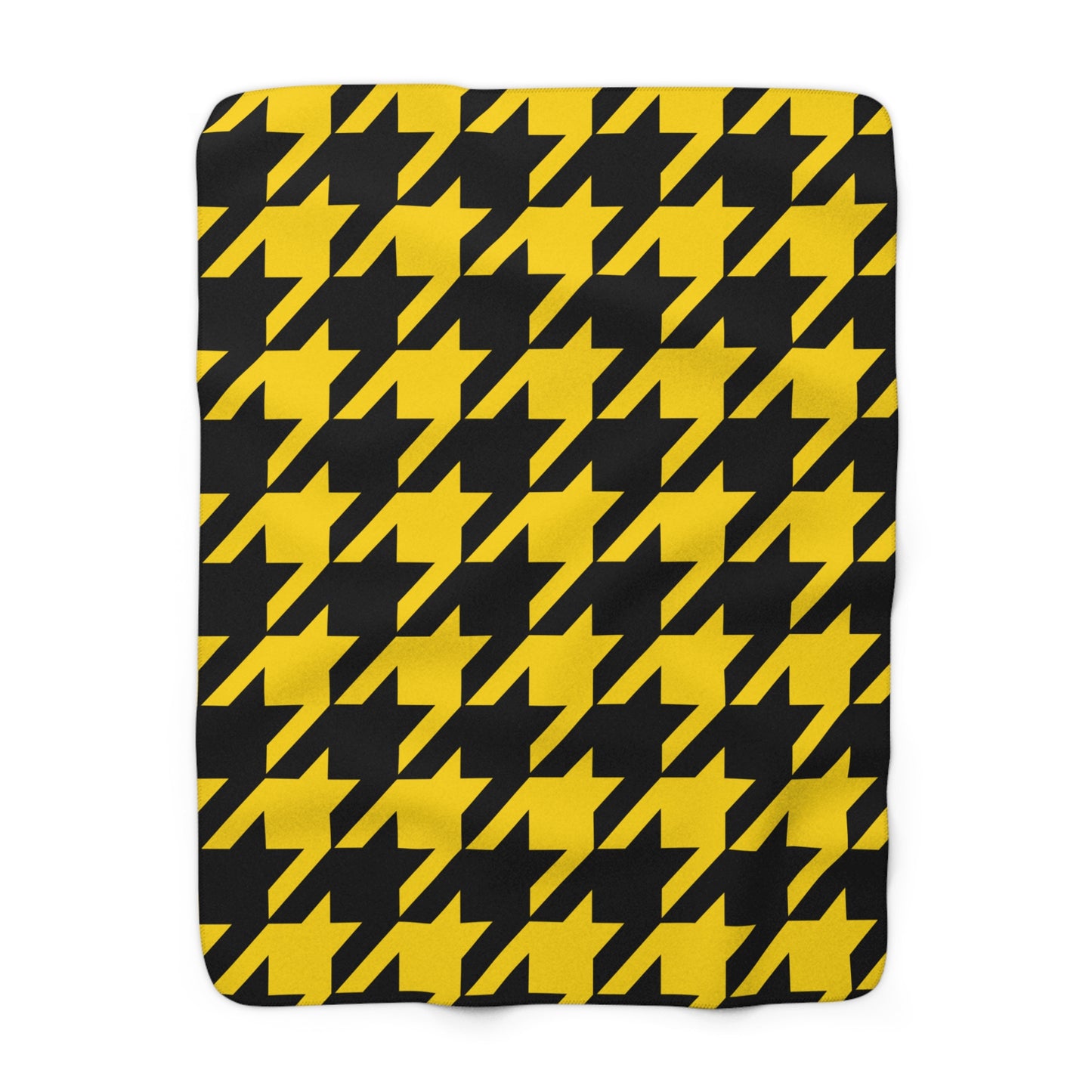 Gold, Black Retro Houndstooth Blanket Throw
