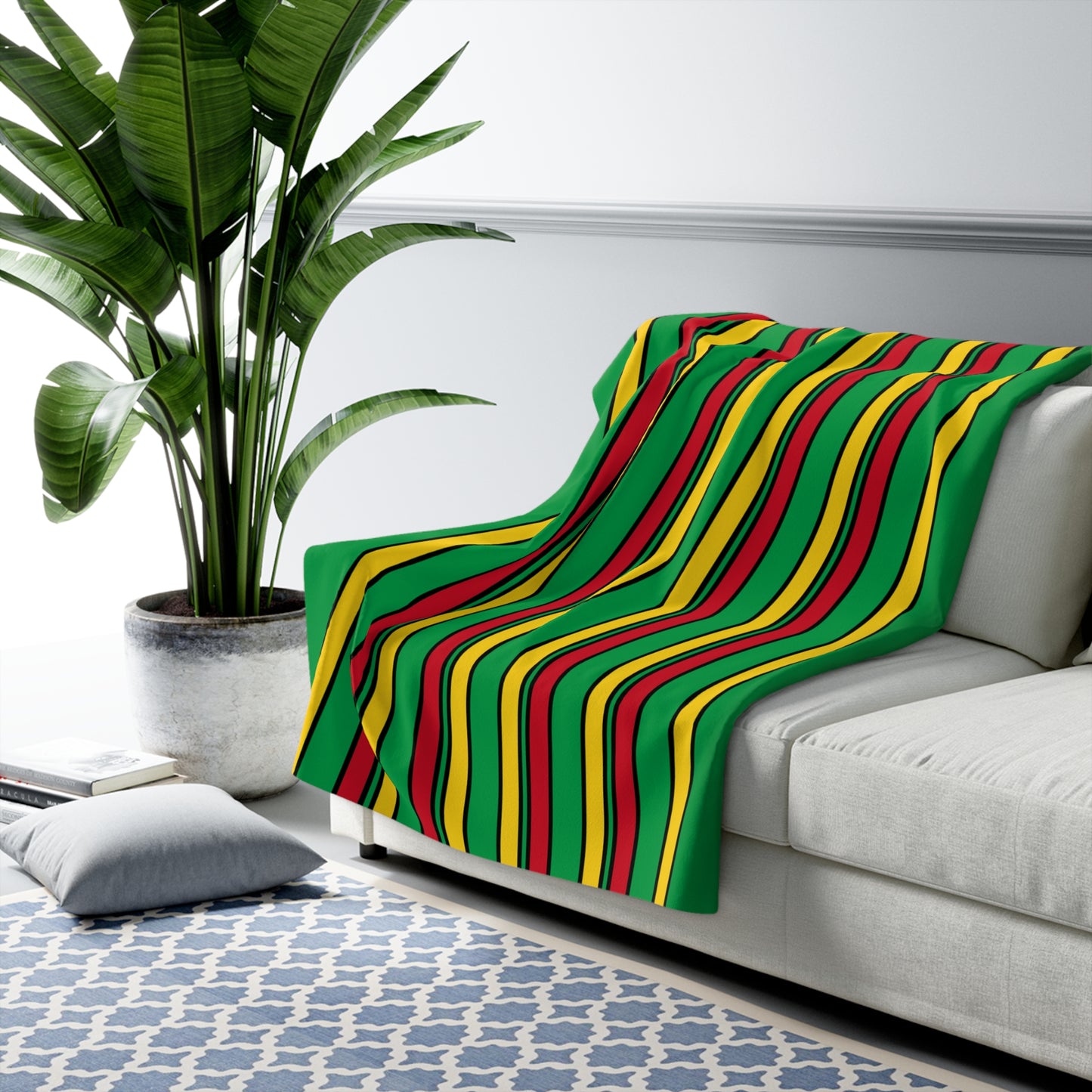 Guinea Bissau Retro Stripes Blanket Throw