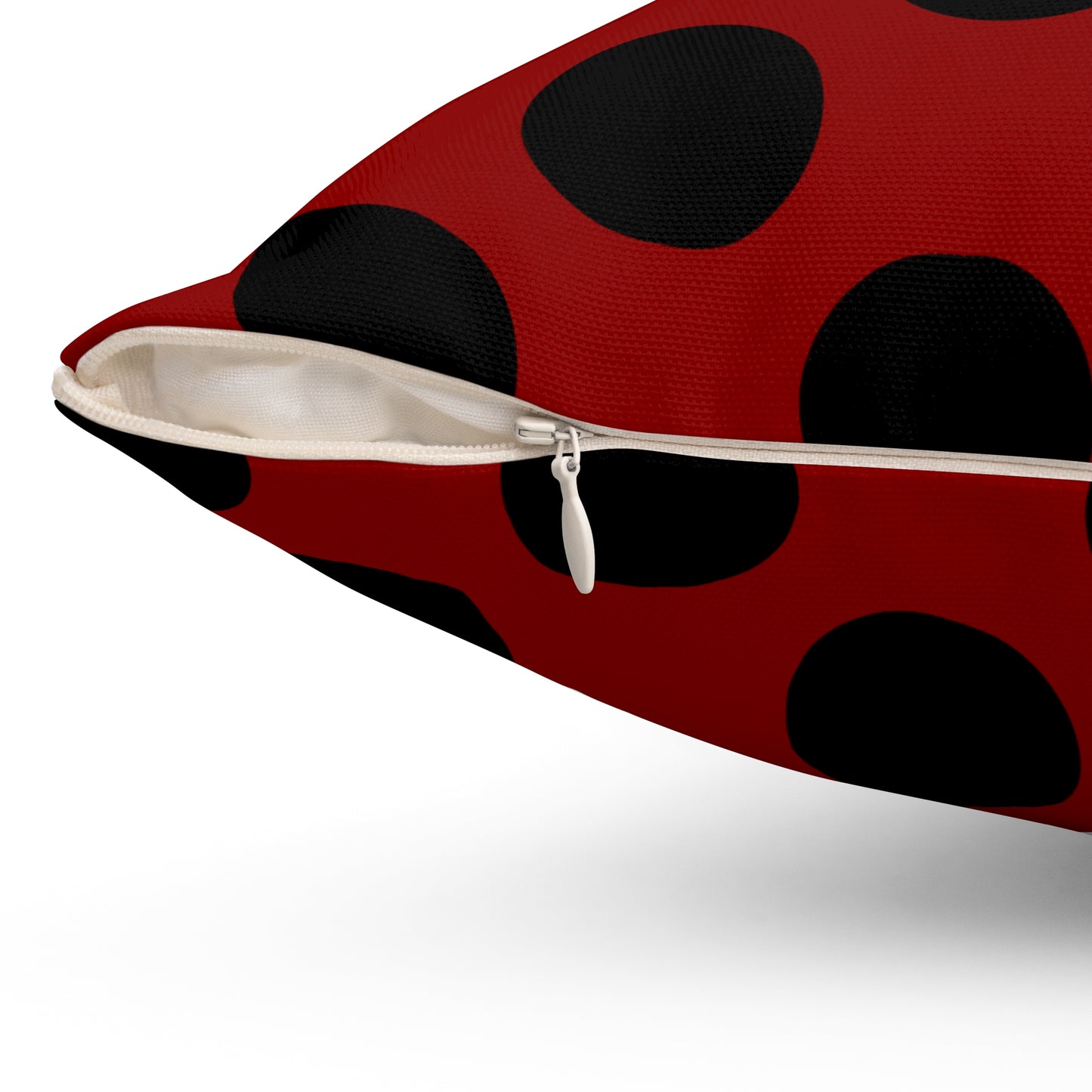 Dark Red, Black Retro Polka Dots Cushion Pillow