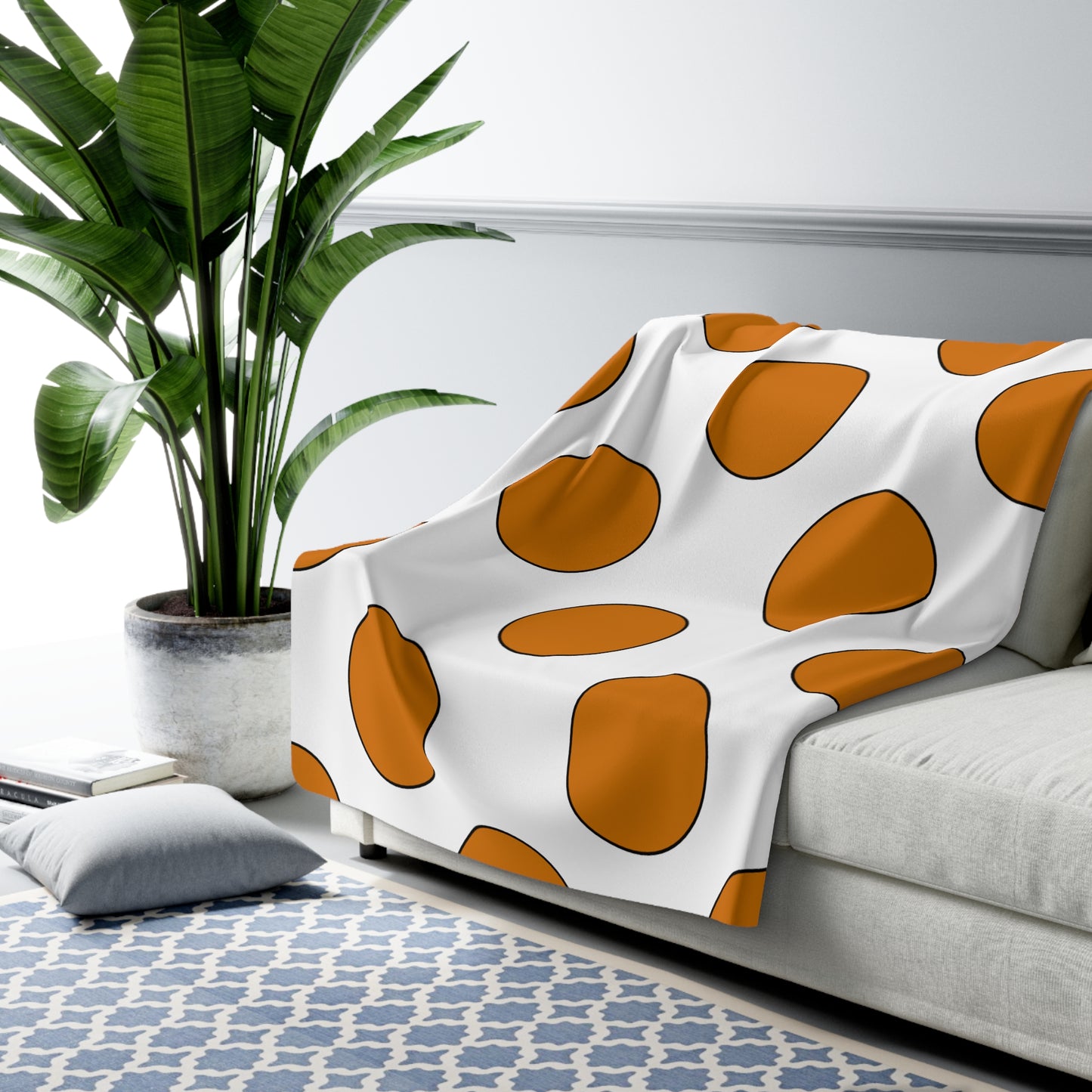 Cyprus Retro Polka Dots Blanket Throw