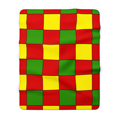 Burkina Faso Retro Check Blanket Throw