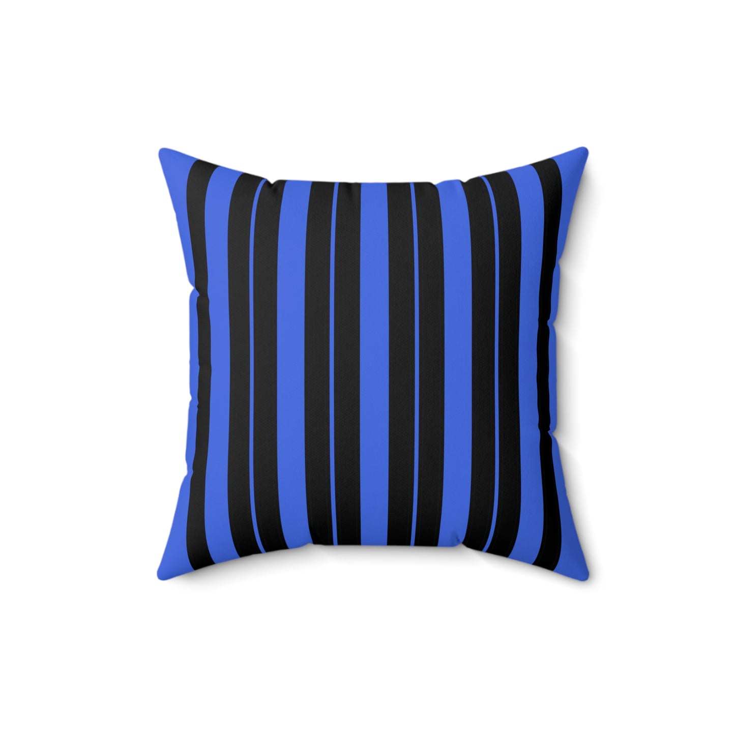 Royal Blue, Black Retro Stripes Cushion Pillow