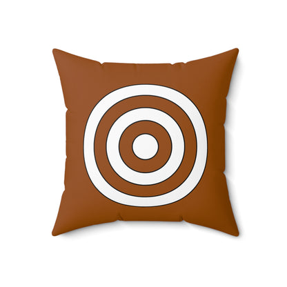 Brown, White Retro Target Cushion Pillow