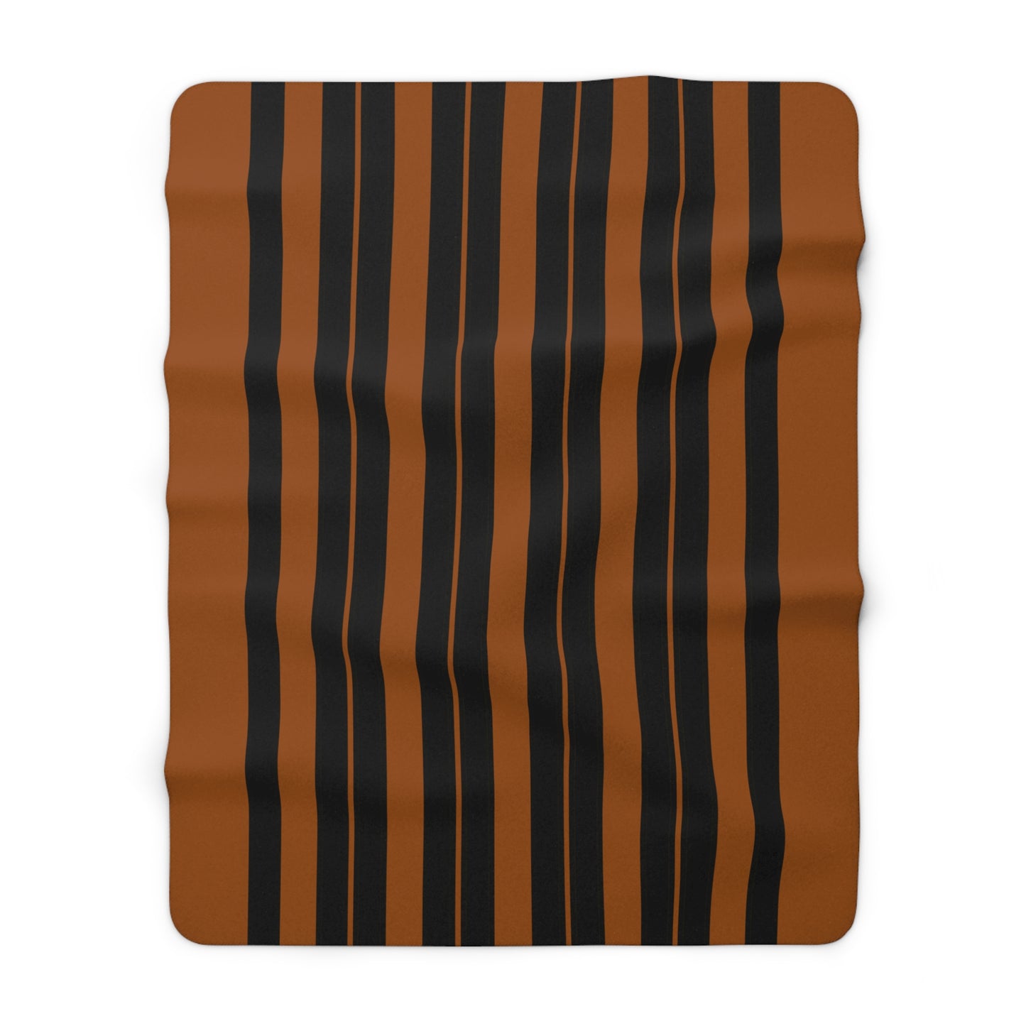 Brown, Black Retro Stripes Blanket Throw