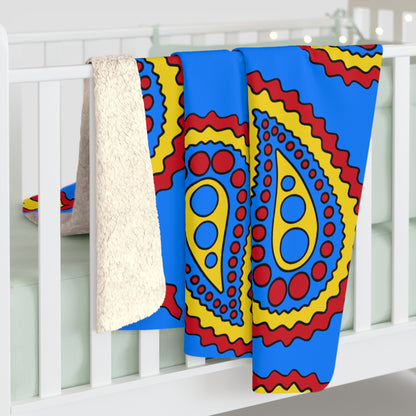 Democratic Republic of the Congo Retro Paisley Blanket Throw