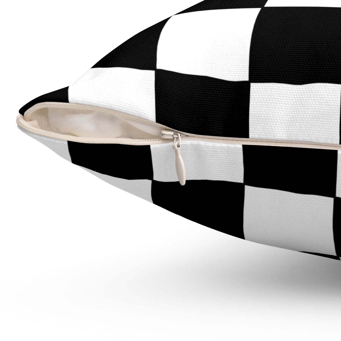 Black, White Retro Check Cushion Pillow