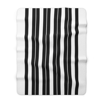 White, Black Retro Stripes Blanket Throw