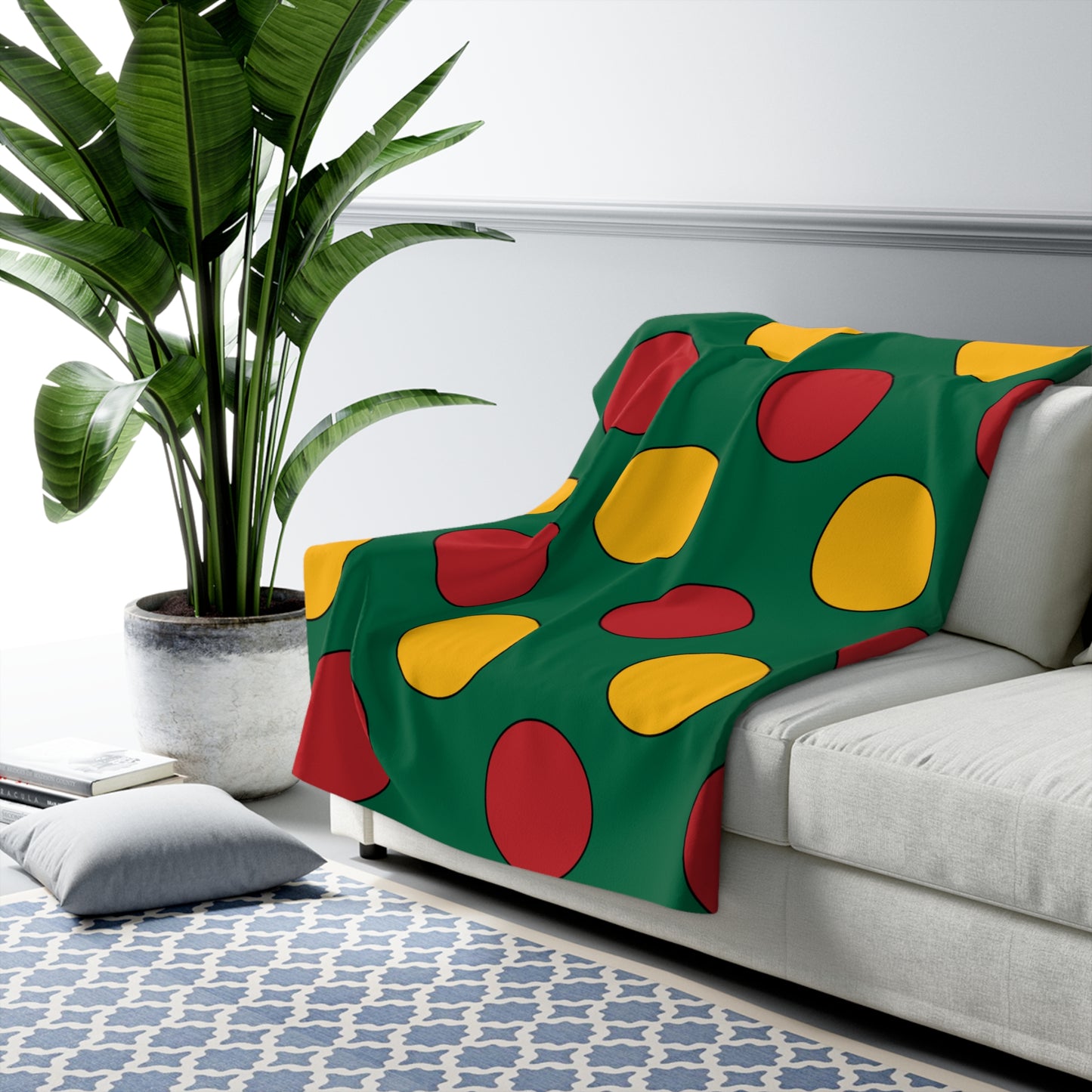 Lithuania Retro Polka Dots Blanket Throw