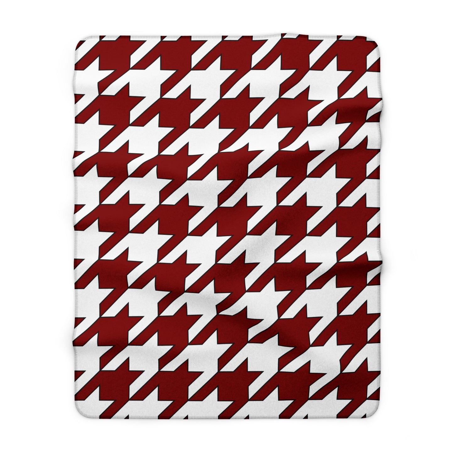 Maroon, White Retro Houndstooth Blanket Throw