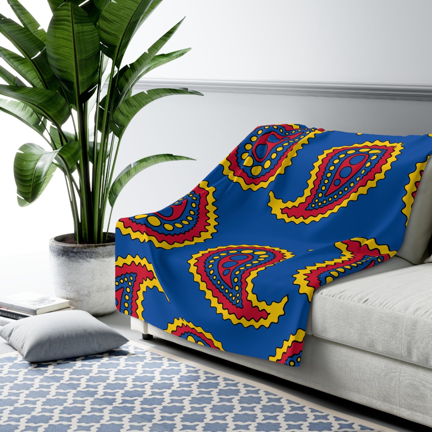 Aland Islands Retro Paisley Blanket Throw