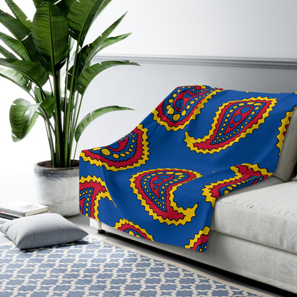 Aland Islands Retro Paisley Blanket Throw