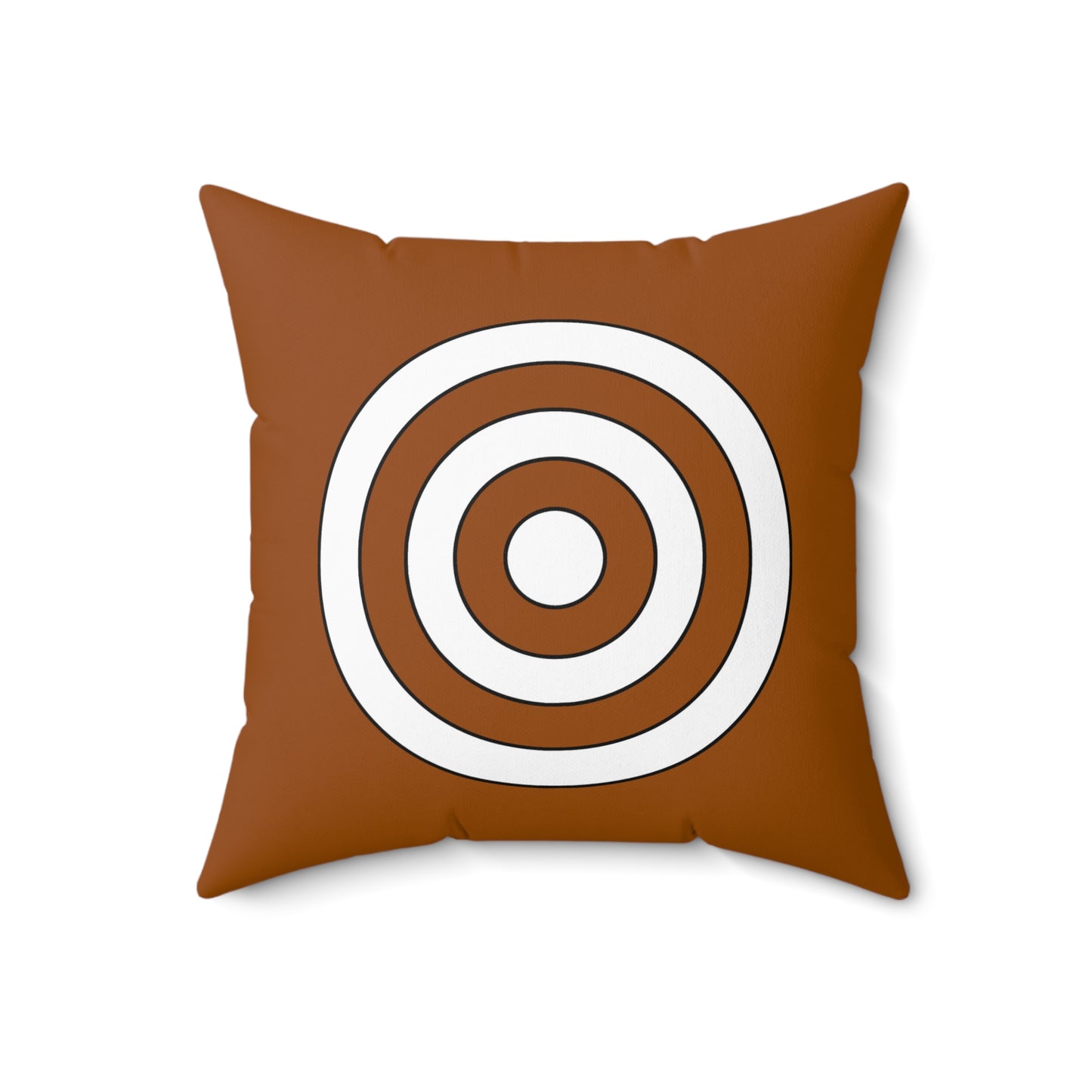 Brown, White Retro Target Cushion Pillow
