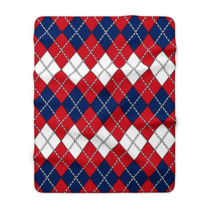 Lao Peoples Democratic Republic Retro Argyle Blanket Throw