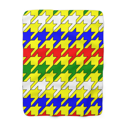 Central African Republic Retro Houndstooth Blanket Throw