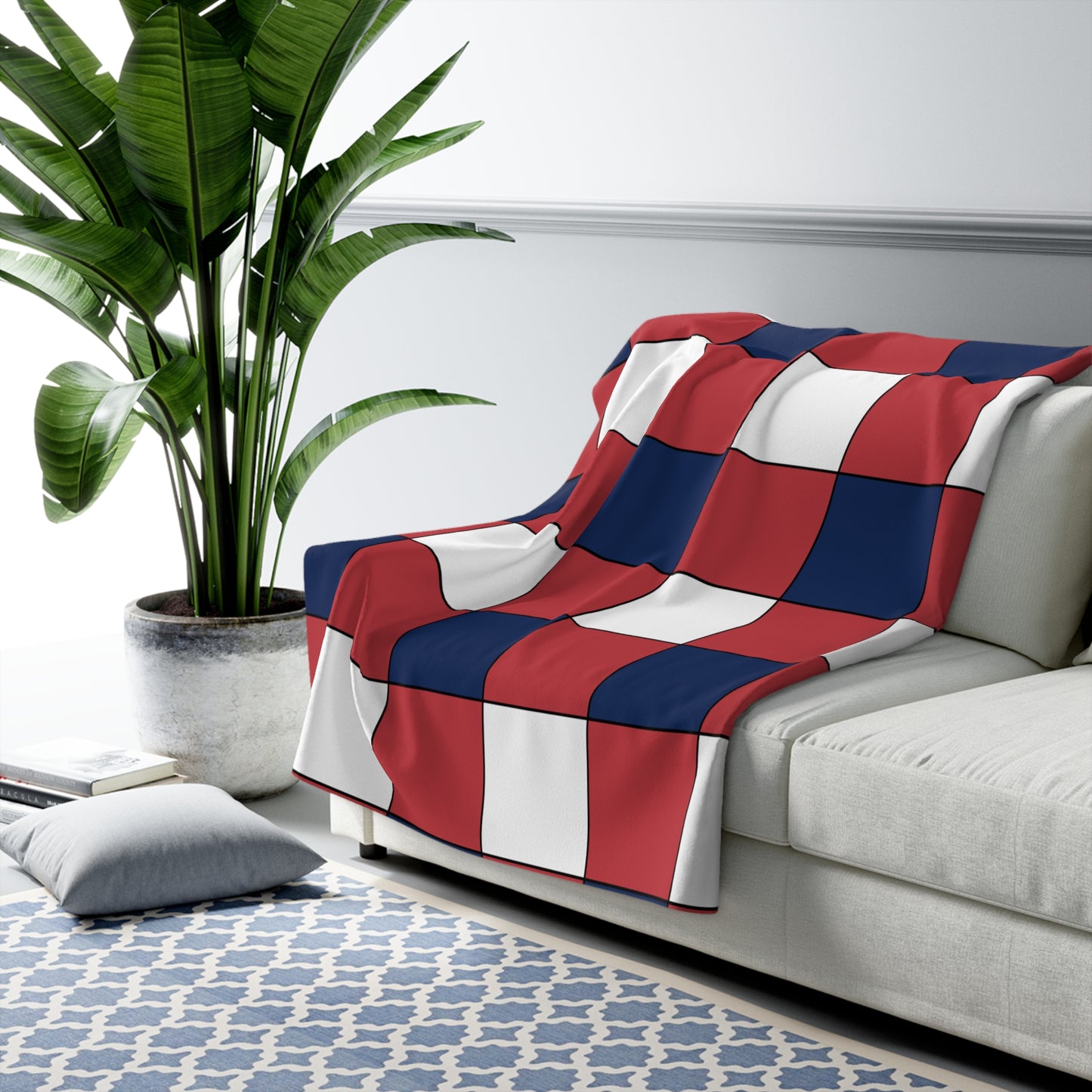 United States Minor Outlying Islands Retro Check Blanket Throw