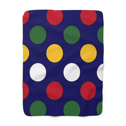British Virgin Islands Retro Polka Dots Blanket Throw