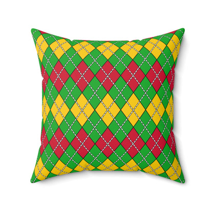 Sao Tome And Principe Retro Argyle Cushion Pillow