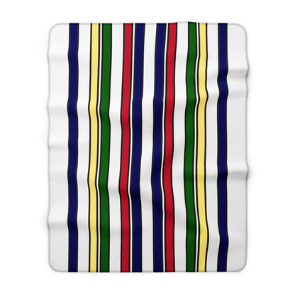 Diego Garcia Retro Stripes Blanket Throw