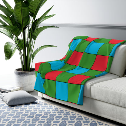 Azerbaijan Retro Check Blanket Throw