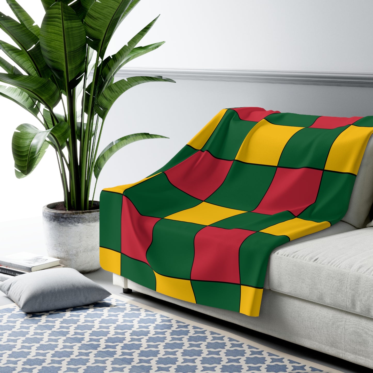 Mauritania Retro Check Blanket Throw