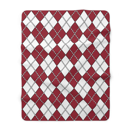 Latvia Retro Argyle Blanket Throw