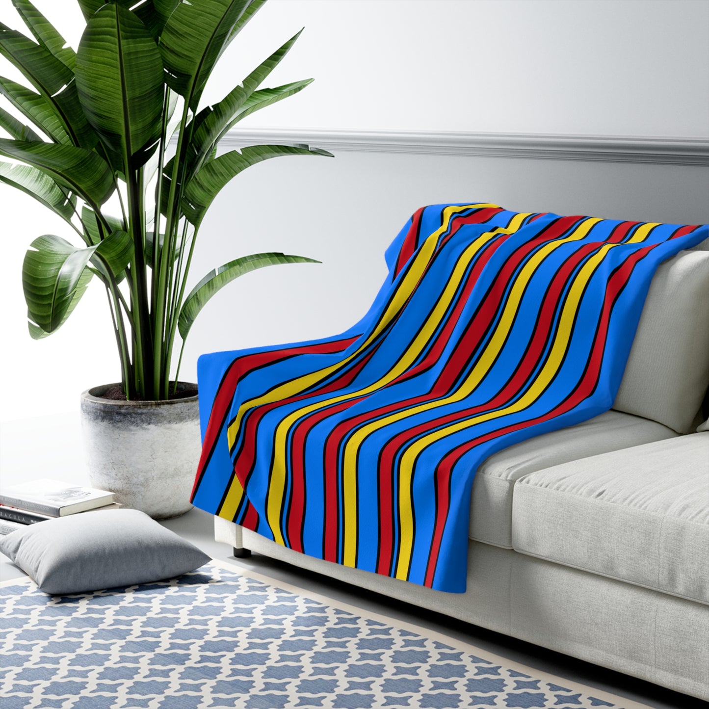 Democratic Republic of the Congo Retro Stripes Blanket Throw