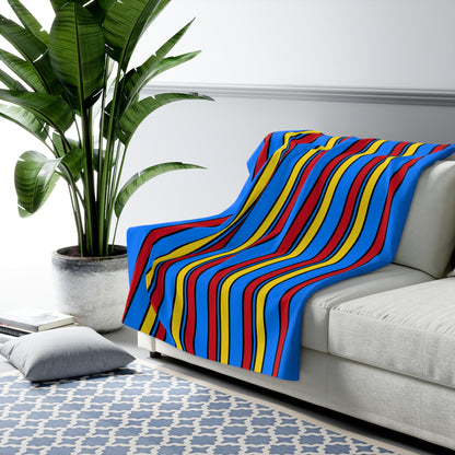 Democratic Republic of the Congo Retro Stripes Blanket Throw