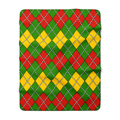 Benin Retro Argyle Blanket Throw