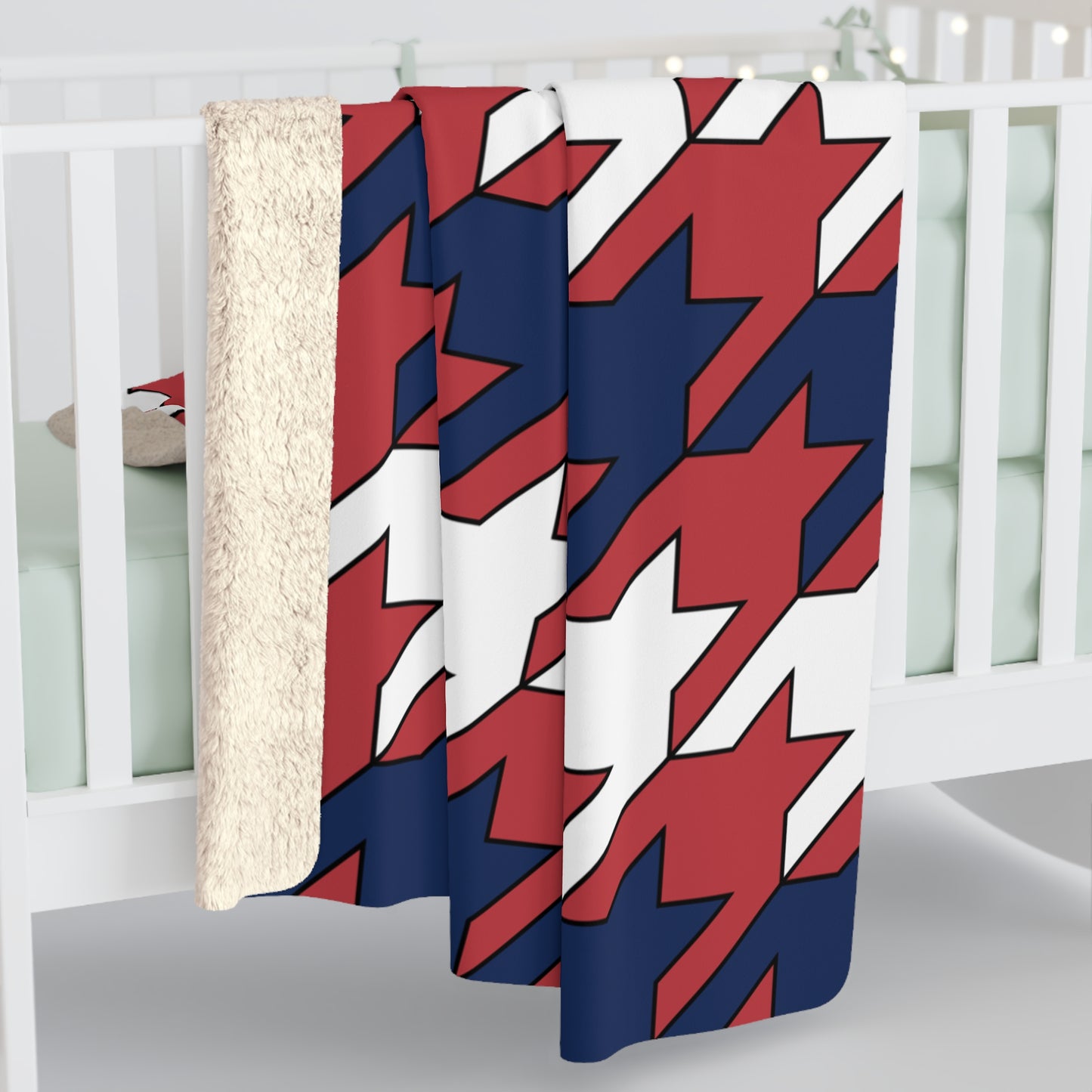 United States of America (USA) Retro Houndstooth Blanket Throw