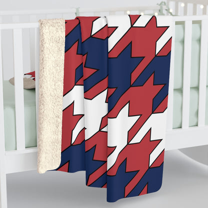 United States of America (USA) Retro Houndstooth Blanket Throw