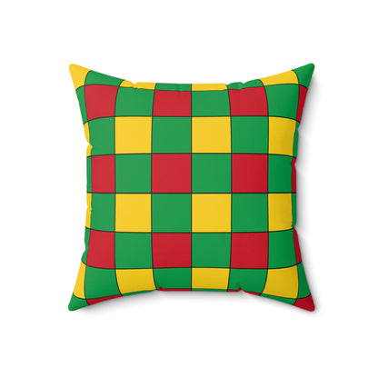 Guinea Bissau Retro Check Cushion Pillow