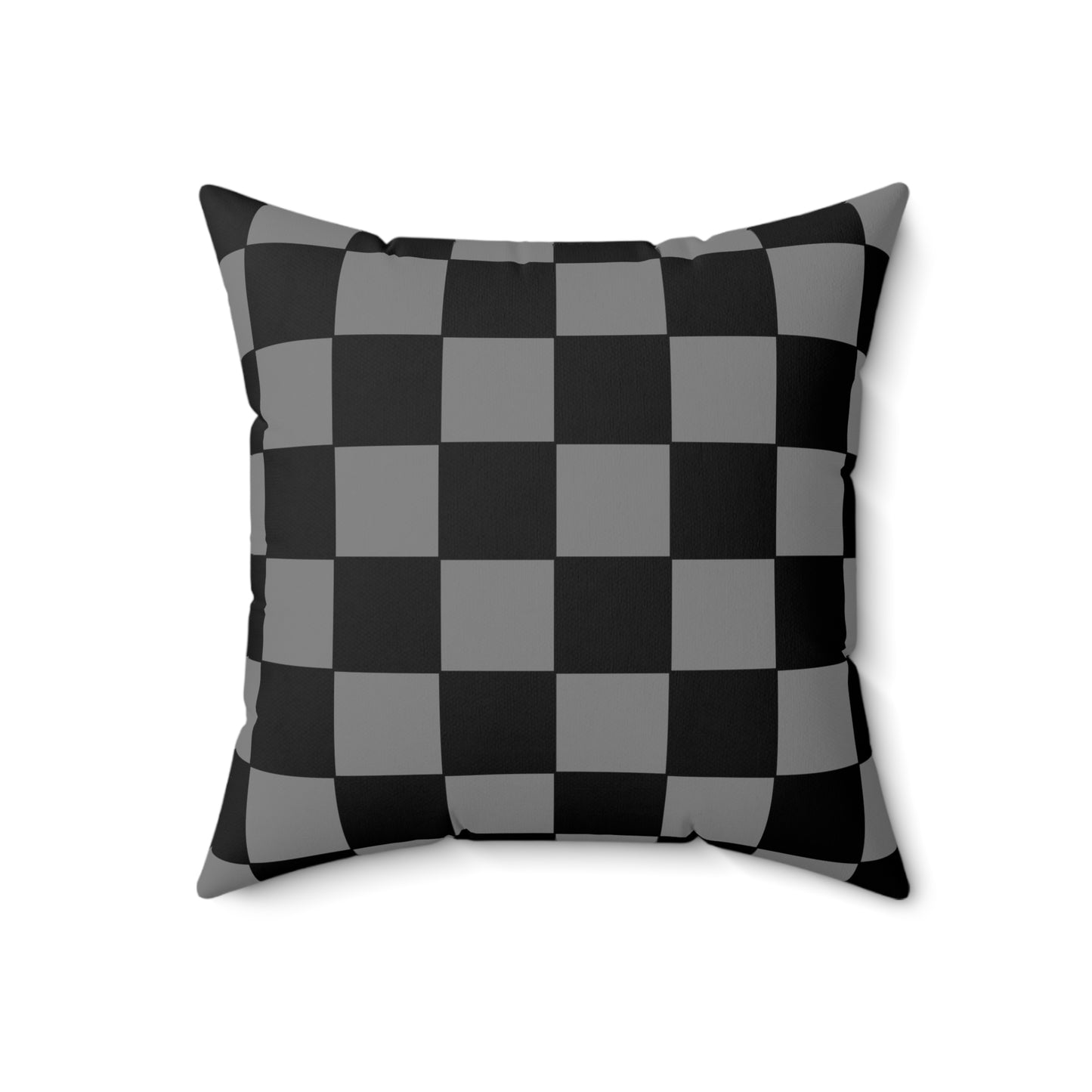 Grey, Black Retro Check Cushion Pillow