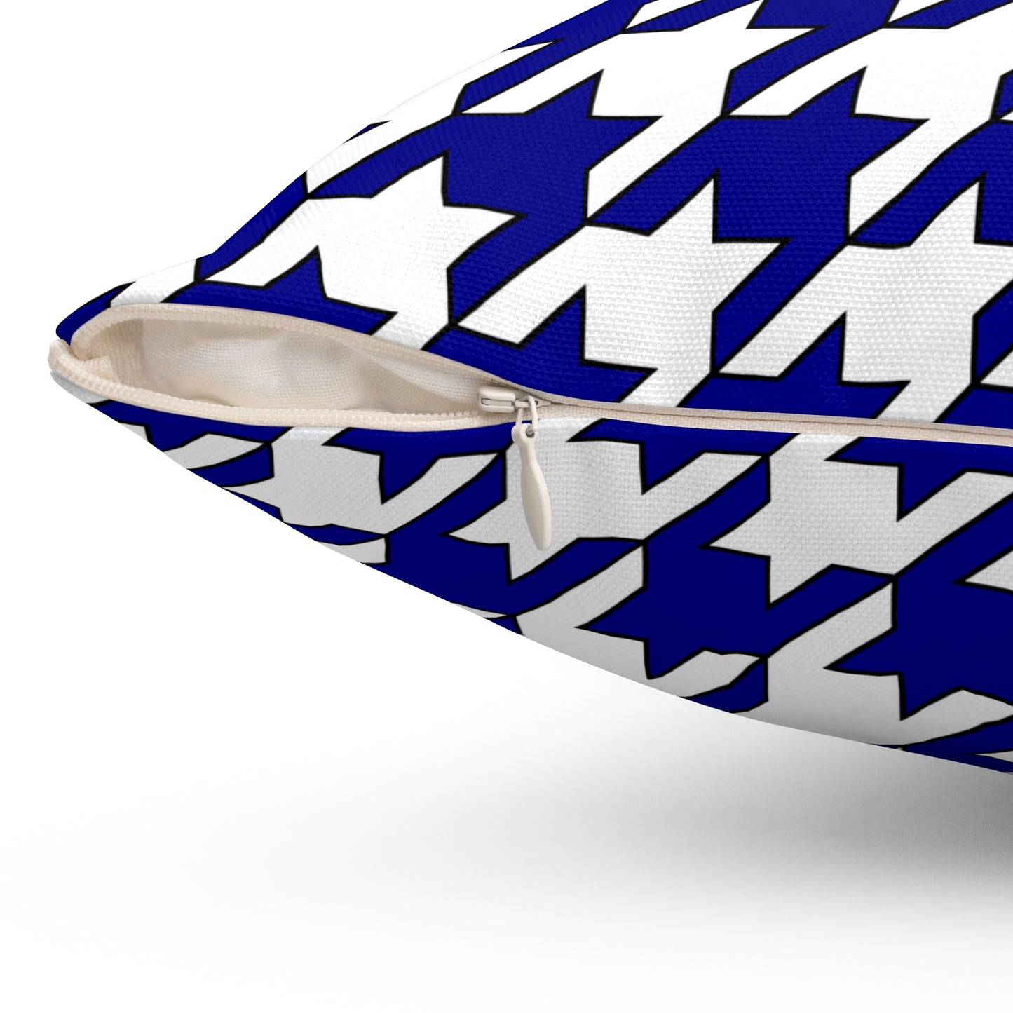 Dark Blue, White Retro Houndstooth Cushion Pillow