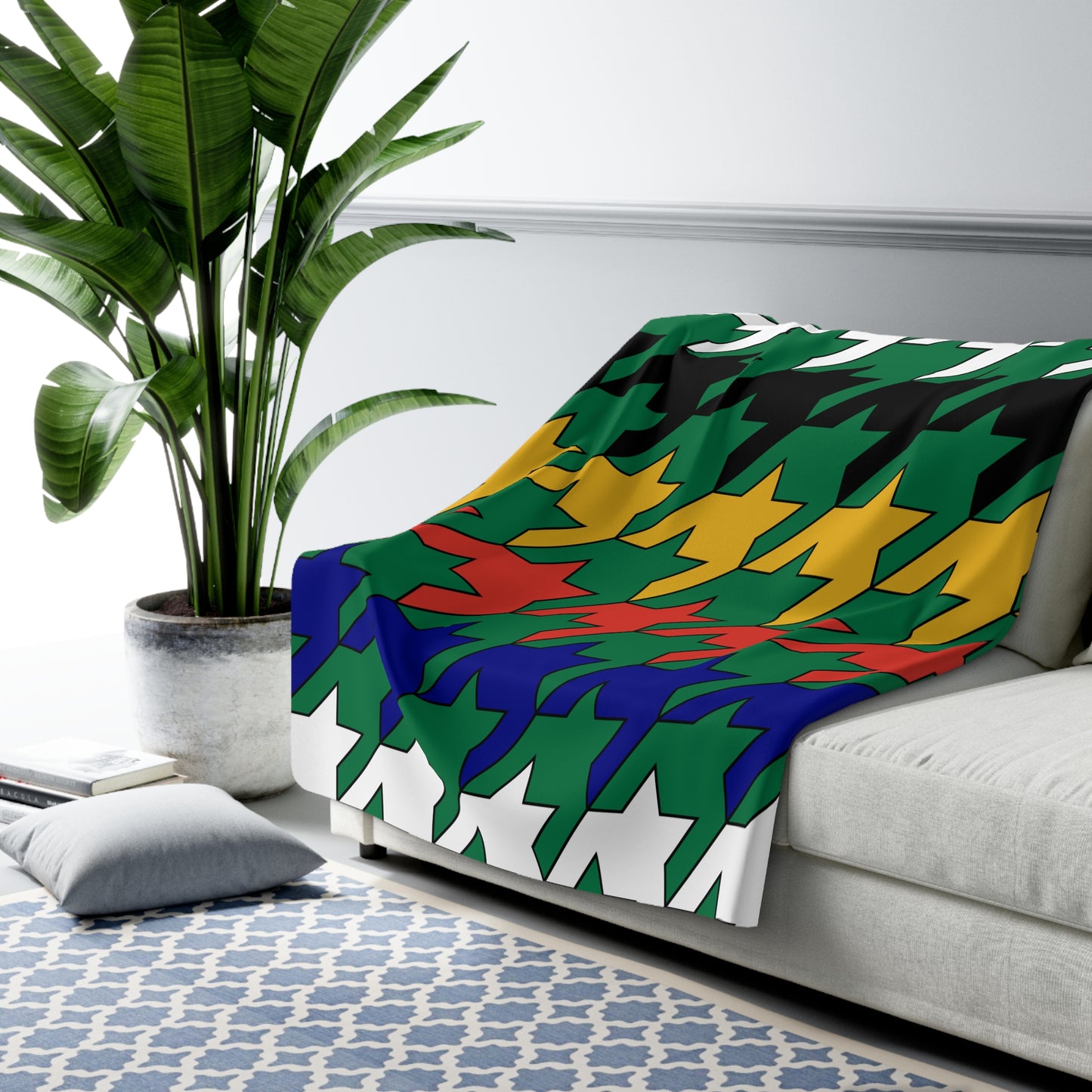 South Africa Retro Houndstooth Blanket Throw